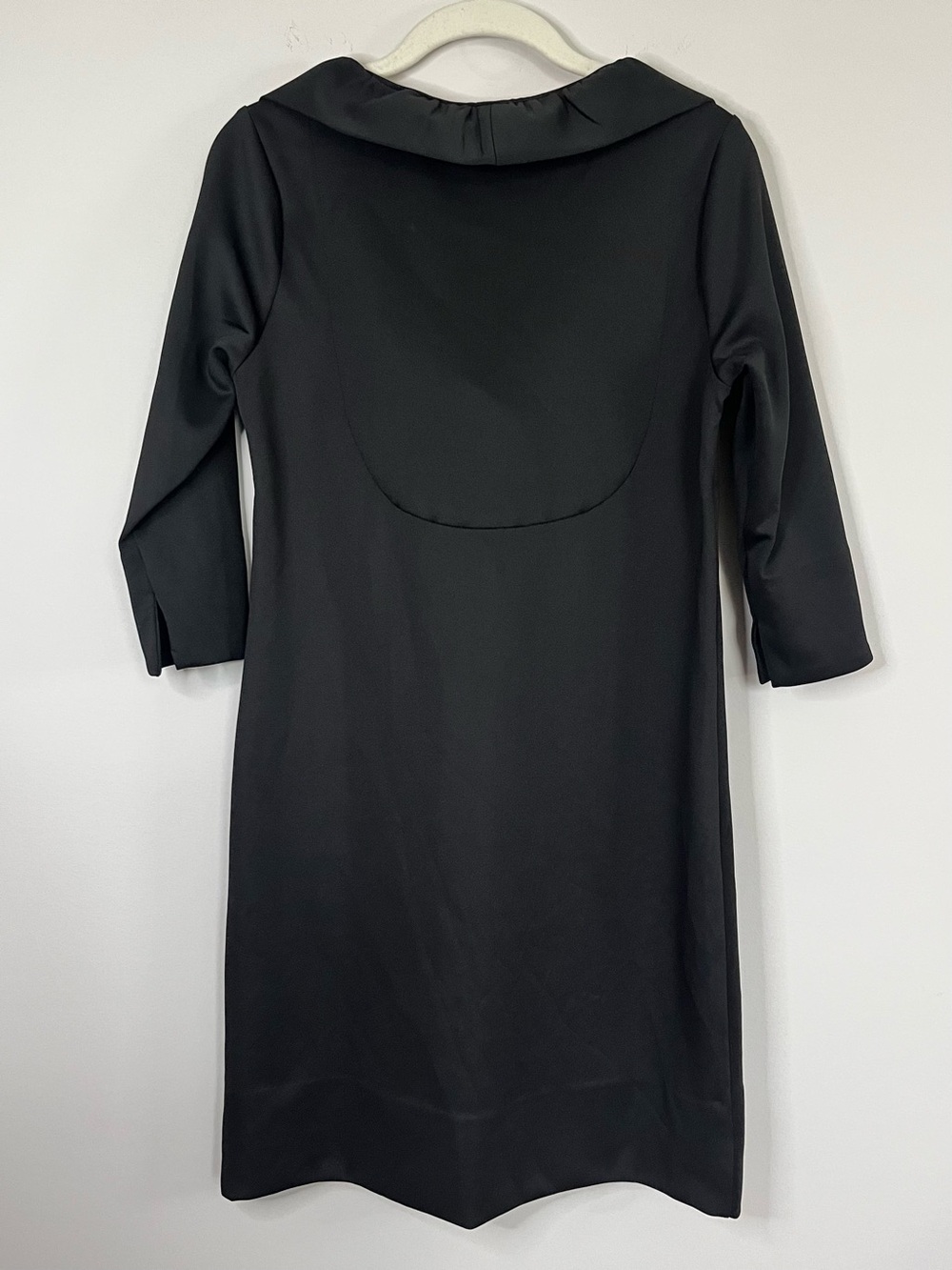 Gretchen Scott Ruffle Neck Black Shift Dress Pink Contrast Small Preppy Office - Picture 3 of 8